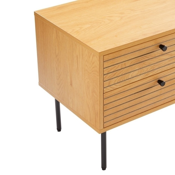 Szafka nocna Lattes dąb z 2 szufladami - Intesi